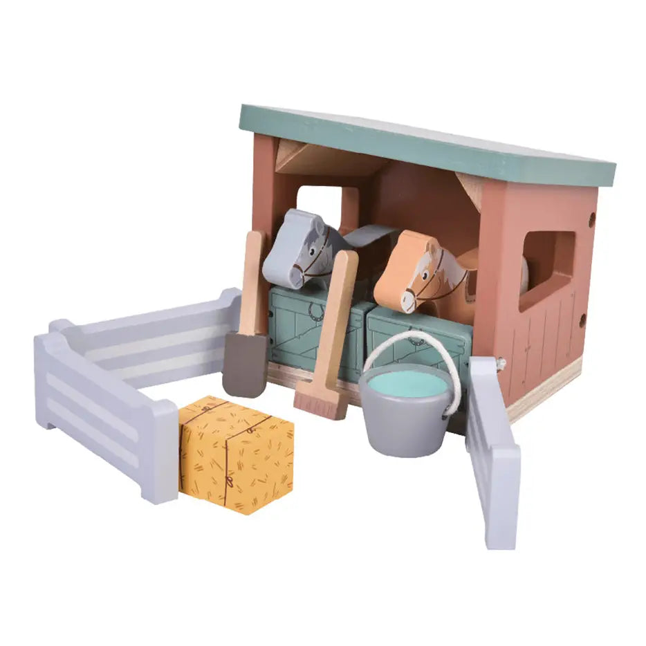 Wooden Horse Stable Set