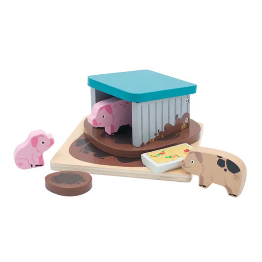 Wooden Pig Sty Set