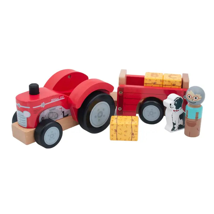 Wooden Tractor & Trailer