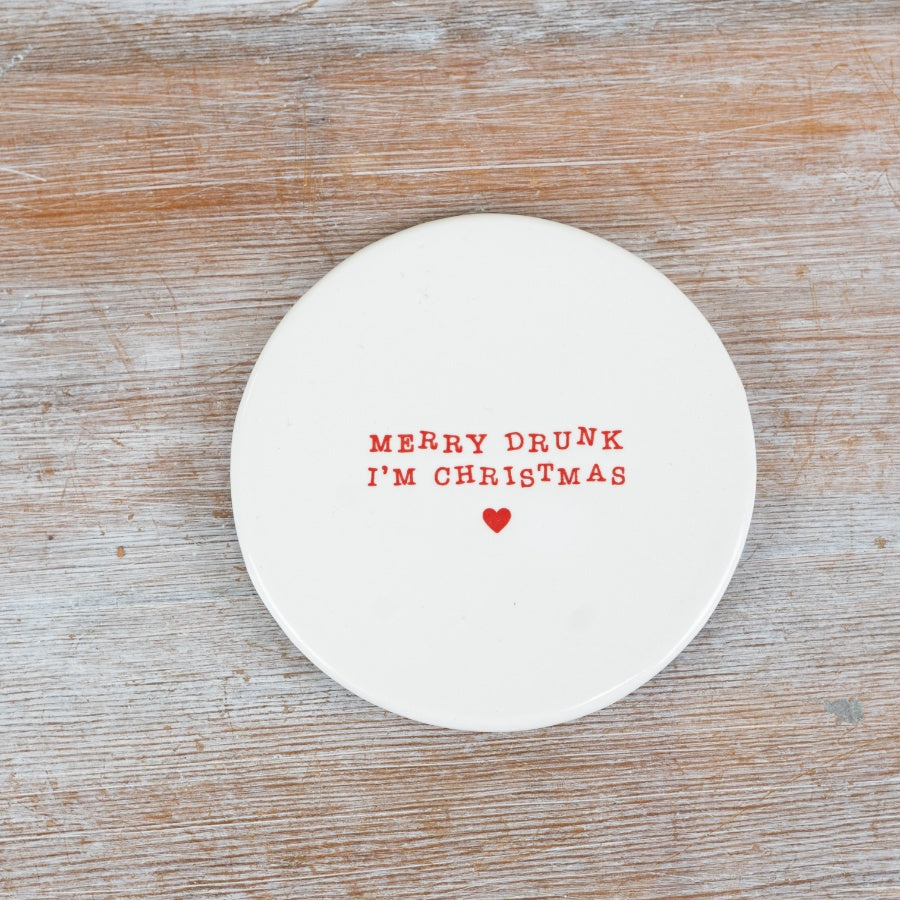 Merry Drunk I’m Christmas Coaster