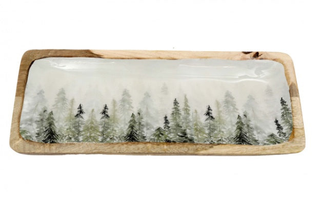 Tray With Enamel Tree Print