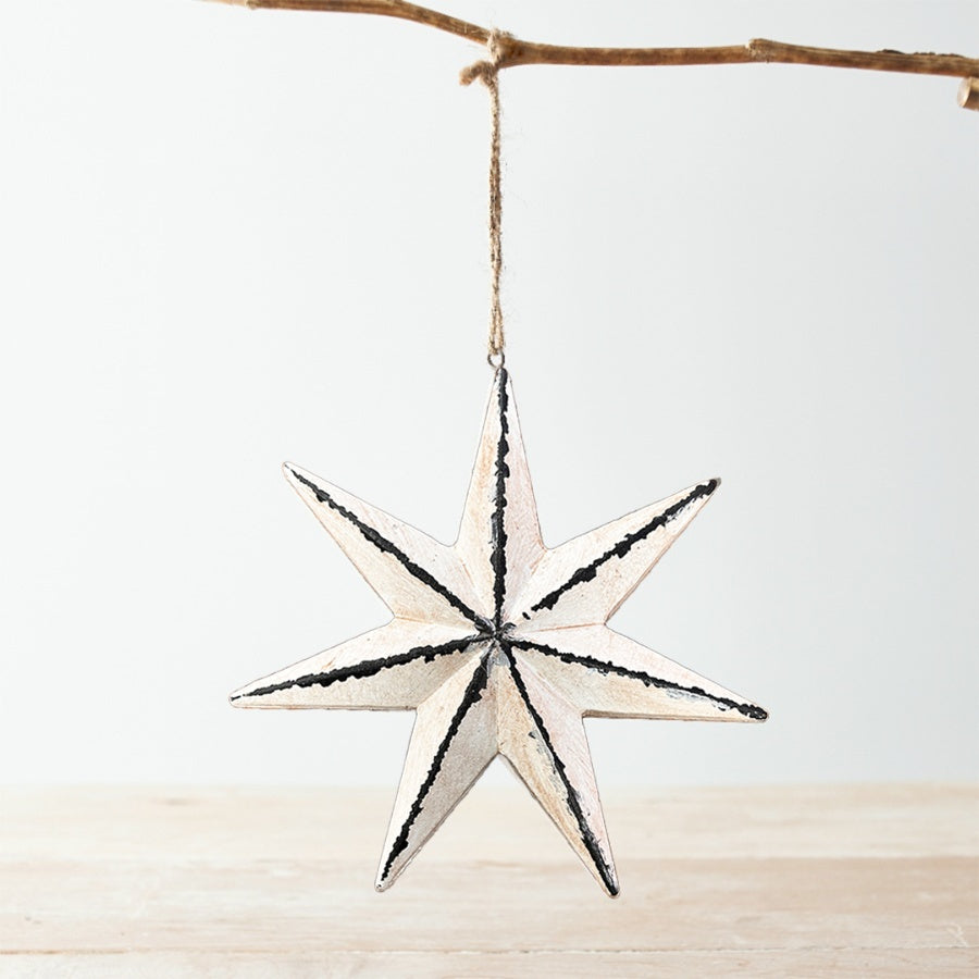 Rustic White Hanging Star