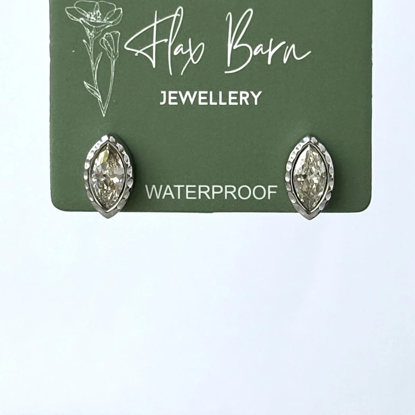 Marquise Zirconia Studs Silver