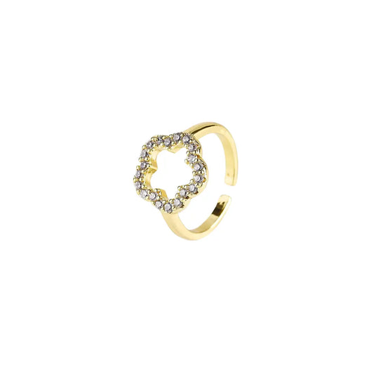 Diamanté Clover Ring