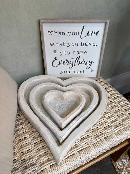 Wooden Heart Tray