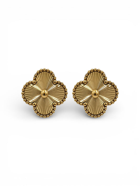 Gold Four Leaf Clover Earrings