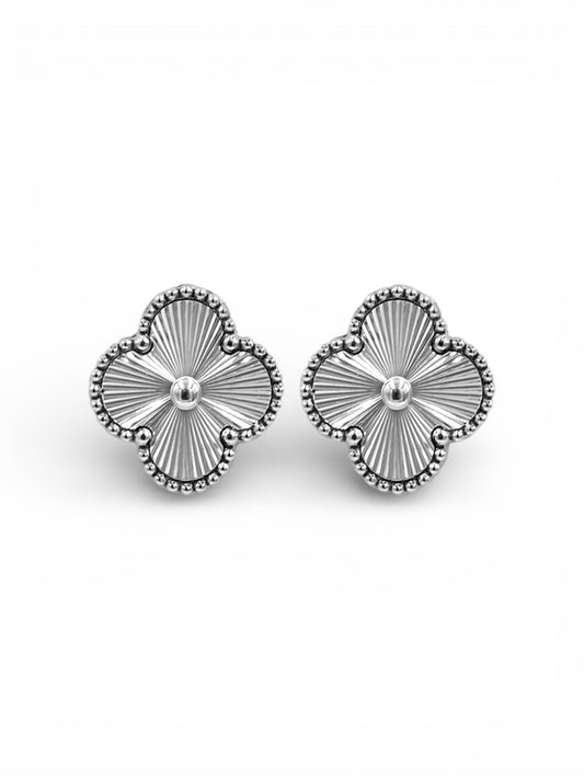 Silver Four Leaf Clover Earrings
